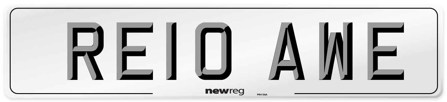 RE10 AWE Number Plate from New Reg